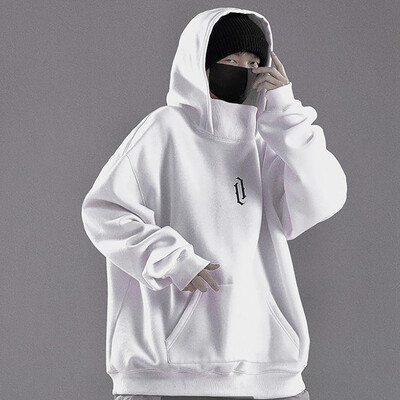 Hanorace pentru bărbați, de primăvară și toamnă, de culoare solidă, cu mânecă lungă, cu buzunar, cu gât înalt, cu glugă, fleece, hiphop, maiuri largi casual