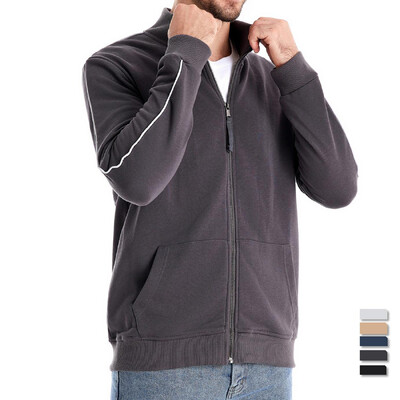 AIOPESON Brand pentru bărbați, noi, din amestec de bumbac, cu fermoar, hanorace casual sport, jachetă, cardigan