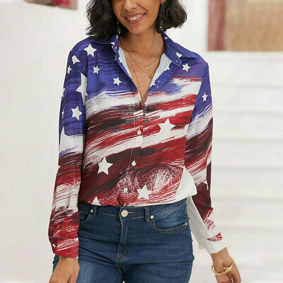 Νέο γυναικείο μακρυμάνικο πουκάμισο τρισδιάστατο λουλούδι με εμπριμέ κουμπιά μακρυμάνικο μπλουζάκια Plus μέγεθος γυναικεία μπλούζα για φθινοπωρινά γυναικεία ρούχα γραφείου