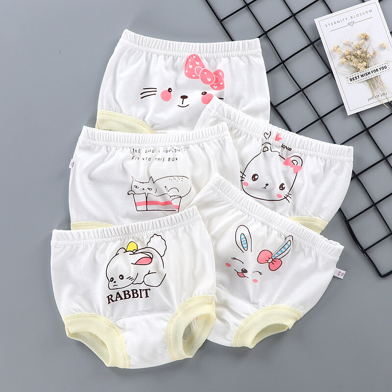 Mergaičių apatinis trikotažas vaikiškos grynos medvilnės kelnės 4vnt. be polipropileno kelnaitės kūdikiams kelnaitės