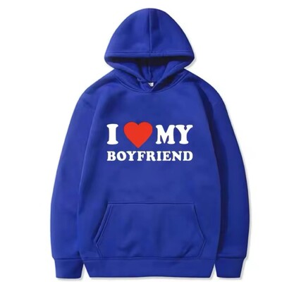 I Love My Boyfriend I Love My Boyfriend Λατρεύω το γράμμα του φίλου μου με φούτερ με κουκούλα Sport Harajuku για άντρες και γυναίκες casual ζευγάρι ασορτί κουκούλα