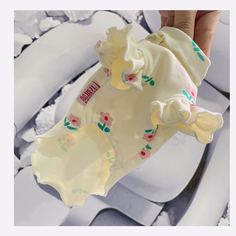 Odjeća za kućne ljubimce Slatki tulipanski bazni kaput za malog psa Leteći rukav Mali cvijet Čisti pamuk Visoki ovratnik Topla odjeća za jesen zimu