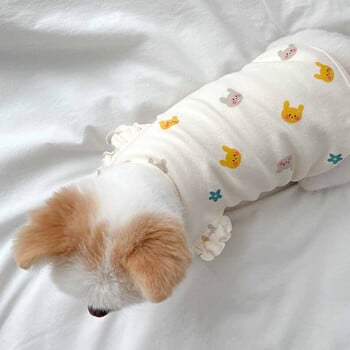 2023 Pink Bunny Dog Vest Тънък пуловер за домашни любимци Cat Bichon Лятна рокля Кученце може да бъде памучно дишащо облекло за домашни кучета