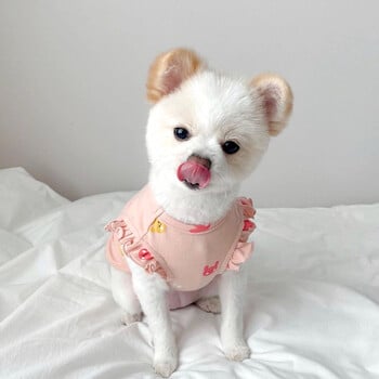 2023 Pink Bunny Dog Vest Тънък пуловер за домашни любимци Cat Bichon Лятна рокля Кученце може да бъде памучно дишащо облекло за домашни кучета