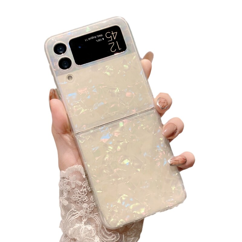 Sobib Samsung Galaxy ZFlip6 Aurora kesta mustriga laserklapiga klappkaanele Zflip pehme klapiga ekraaniga mobiiltelefoni ümbris