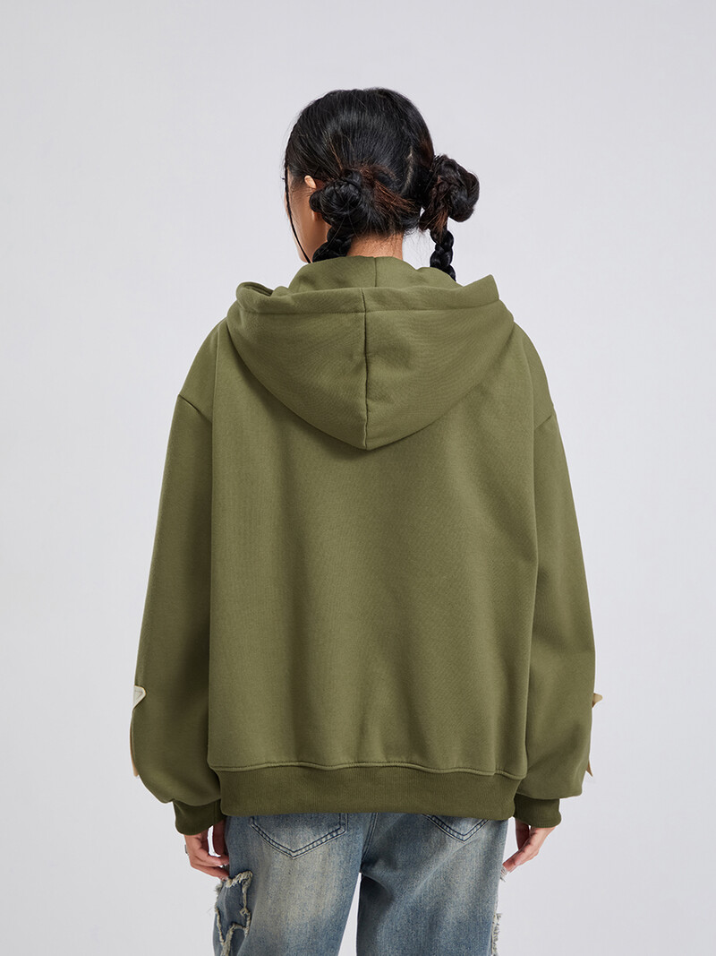 Ženske Y2K majice s kapuljačom s patentnim zatvaračem, jakna s kapuljačom i dugim rukavima s printom zvijezda Estetski preveliki kaput Harajuku Streetwear