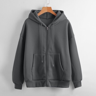 Jesen 2024. Ženska majica s kapuljačom Proljetna nova moda Ležerni kardigan Sweatshirt s uzicom Korejski stil Jednobojne majice s kapuljačom