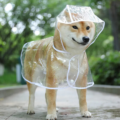 Animal de companie, câine, cățeluș, îmbrăcăminte de ploaie transparente, haină pentru animale de companie, cu glugă, jachetă impermeabilă, haine din PVC moale, pentru câini de talie mică, haină de ploaie pentru cățeluș, poncho de ploaie
