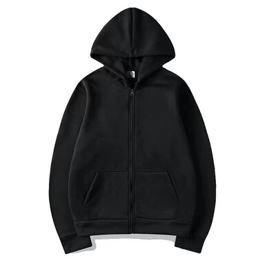 Bărbați și femei transfrontaliere din Europa și Statele Unite, cu același pulover cu fermoar, cardigan, hanorac, culoare uni, sport necompletat