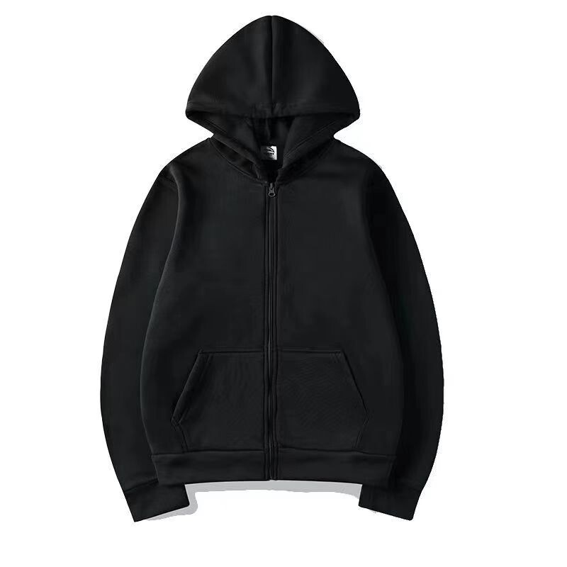 Bărbați și femei transfrontaliere din Europa și Statele Unite, cu același pulover cu fermoar, cardigan, hanorac, culoare uni, sport necompletat