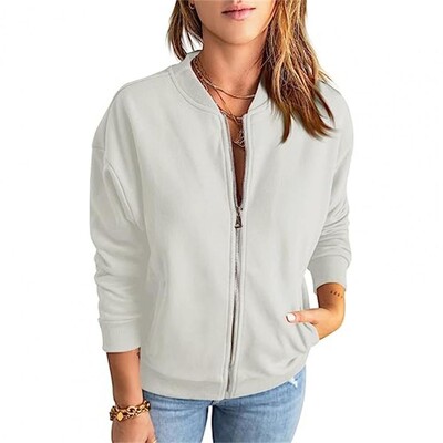 Ženska majica s džepovima, dugih rukava, standardnog kroja, majica s patentnim zatvaračem, ženska dnevna majica