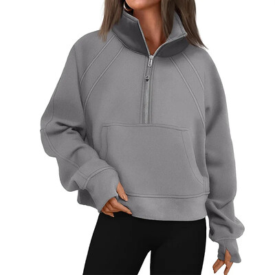 Nove ženske majice s kratkim rukavima Proljetna i jesenska slobodna majica s dugim rukavima s gornjim džepovima za žene