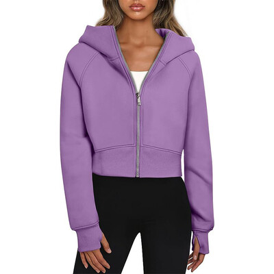 Tõmblukuga kapuutsid Naiste riided Paksud dressipluusid Talvise soojad riided Naistele Tugevad pikkade varrukatega kapuutsiga topid Ülerõivad mantlid