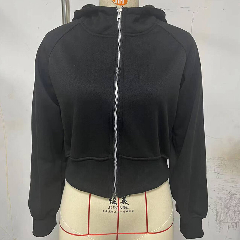 Tõmblukuga kapuutsid Naiste riided Paksud dressipluusid Talvise soojad riided Naistele Tugevad pikkade varrukatega kapuutsiga topid Ülerõivad mantlid