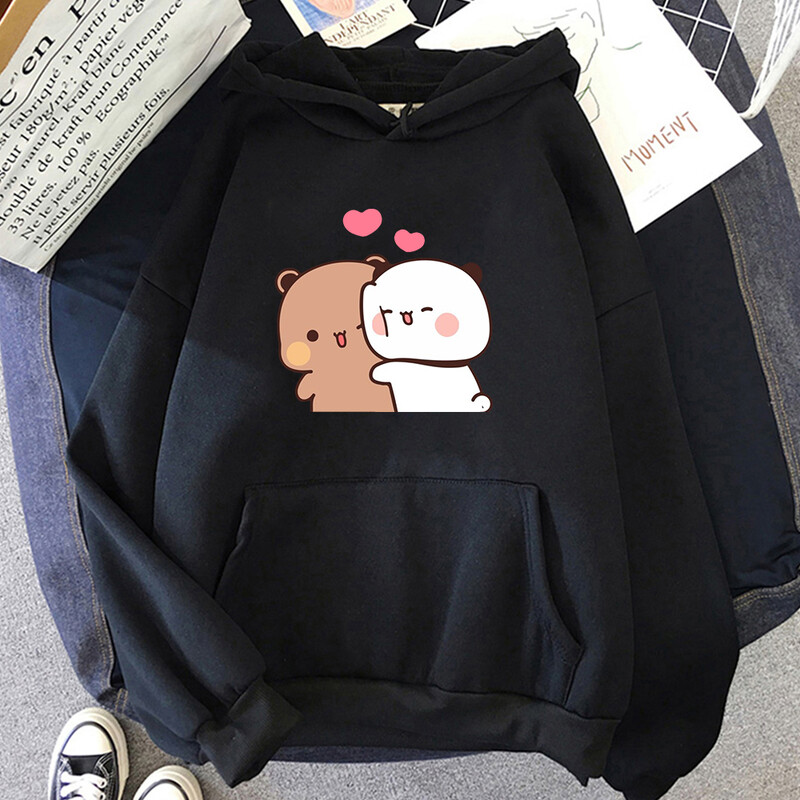 Crtani Panda Bubu i Dudu Ženska majica s kapuljačom velikih veličina Kawaii Harajuku s okruglim izrezom Harajuku Unisex majice s printom