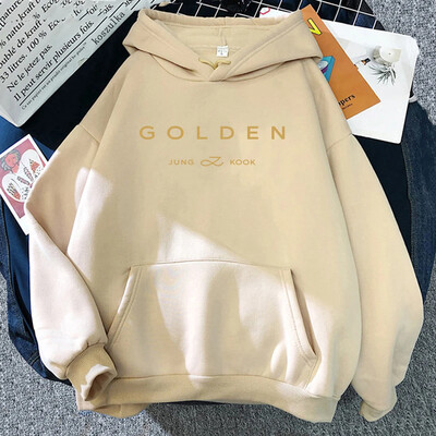 JungKook Golden Hoodie Women Aesthetic Standing Next To You Hoodies Унисекс албум Letter Print Златни пуловери Суичъри Корея