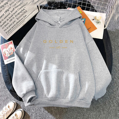 JungKook Kuldne Hoodie Naiste Esteetiline Teie kõrval Seisvad Pusad Unisex Album Kirjatrükk Kuldsed Pulloverid Pusad Korea