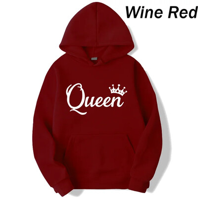 Modni ženski pulover dugih rukava, majice s kapuljačom, uniseks majice s kapuljačom s printom kralja i kraljice, ležerna ulična odjeća, trenirka za par