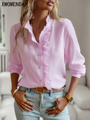 Modna nova ženska elegantna uredska košulja, majica dugih rukava Uzročna udobna jednostavna košulja, košulje i bluze, gornji dijelovi za žene, ženska odjeća