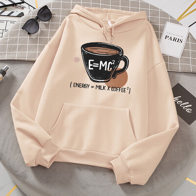 Emc Energy Milk Coffee Hanorace pentru femei Fleece Confortabil și caldă Hanorac la modă Casual Toate meciurile Sport Haine de bază originale