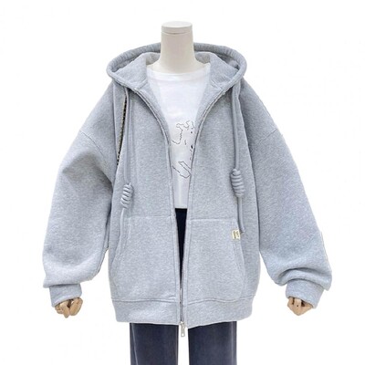 Jesen Zima Ženska jakna Jednobojna topla gornja odjeća s kapuljačom i patentnim zatvaračem Veliki džep Ženski ležerni kaput Ženski kaput za hladno vrijeme