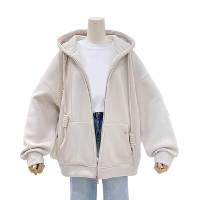 Jesen Zima Ženska jakna Jednobojna topla gornja odjeća s kapuljačom i patentnim zatvaračem Veliki džep Ženski ležerni kaput Ženski kaput za hladno vrijeme