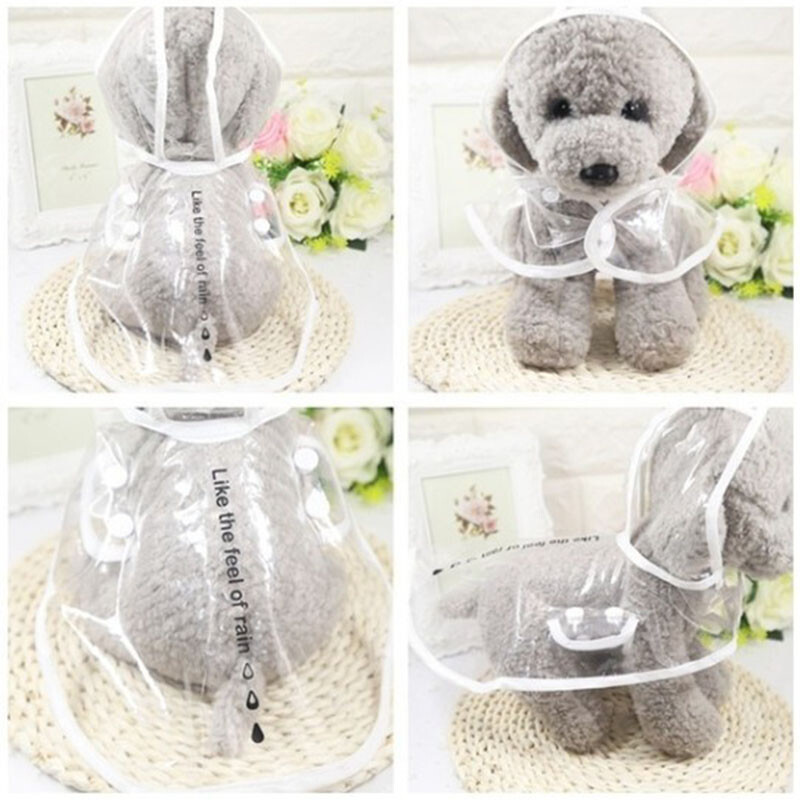 Pelernă de ploaie transparentă pentru câini, impermeabilă și la modă, PU pentru animale de companie, câine de talie mică și medie, câine cu două picioare, haină de ploaie nouă pisică