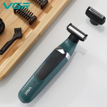 VGR Hair Trimmer Rechargeable Razor Αδιάβροχο Beard Trimmer Μηχάνημα ξυρίσματος μαλλιών σώματος Ξυράφια για άντρες ξυρίσματος V-393