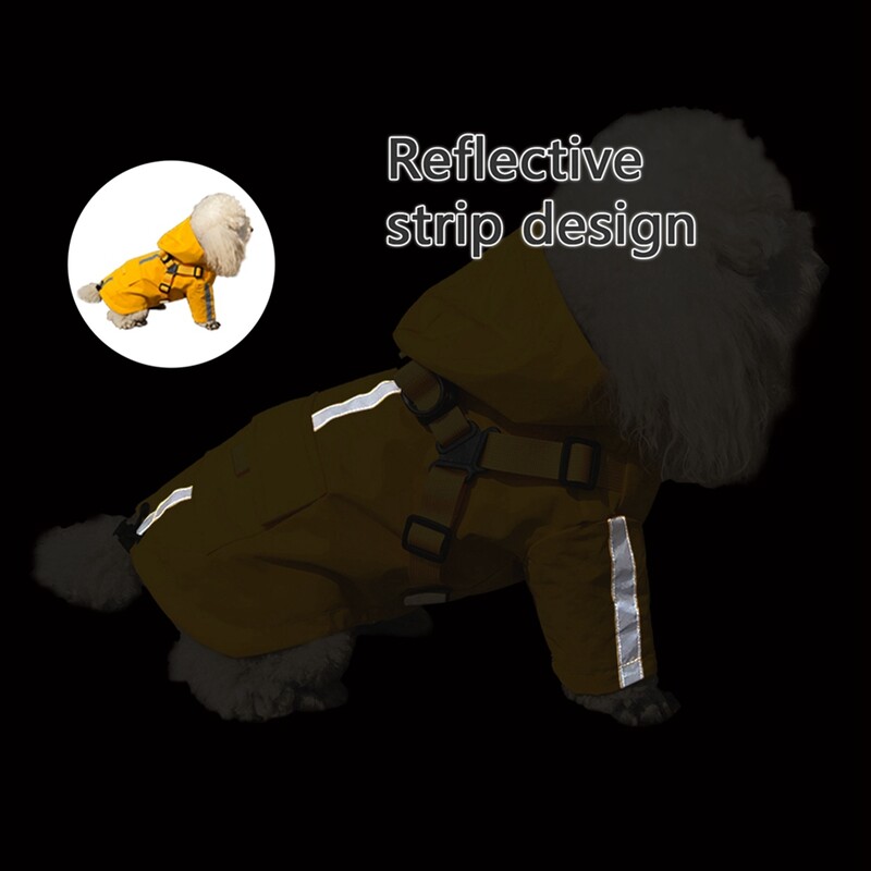 Kabanica za pse Reflektirajuća vodootporna odjeća za pse za male srednje pse Mačke Kišna jakna s kapuljačom i pojasom Vanjska kišna plašta