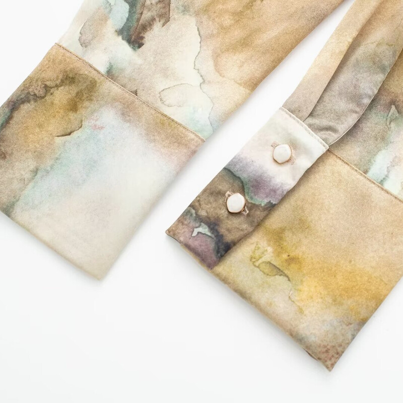 Tangada naiste prinditud pikkade varrukatega särk 2024 Moodsad naiste pluustopid 3H084