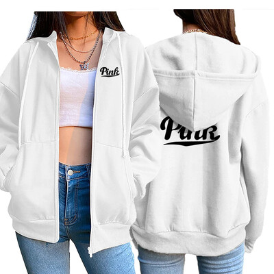 2024 Cardigan noi cu fermoar pentru femei Hanorac cu glugă Ținute de imprimare Moda Casual Jogging Top Îmbrăcăminte Damă Versatil Sport