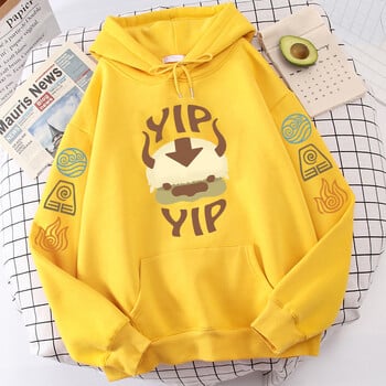 Суичър с качулка Avatar The Last Airbender Мъже Жени Appa YIP Letter Print Long Sleeve Autumn Anime Plus Size Sweatshirt Female Streetwear