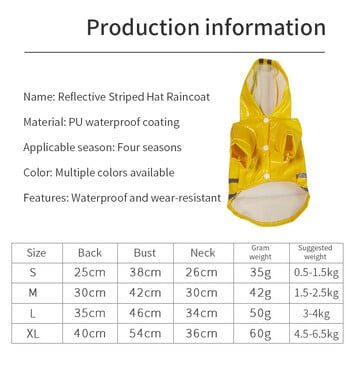 Дъждобран за домашни кучета Дъждобрани с качулка Светлоотразителна лента Дъждобран за кучета Водоустойчиви якета Външни дишащи дрехи Дъждобран за кученца