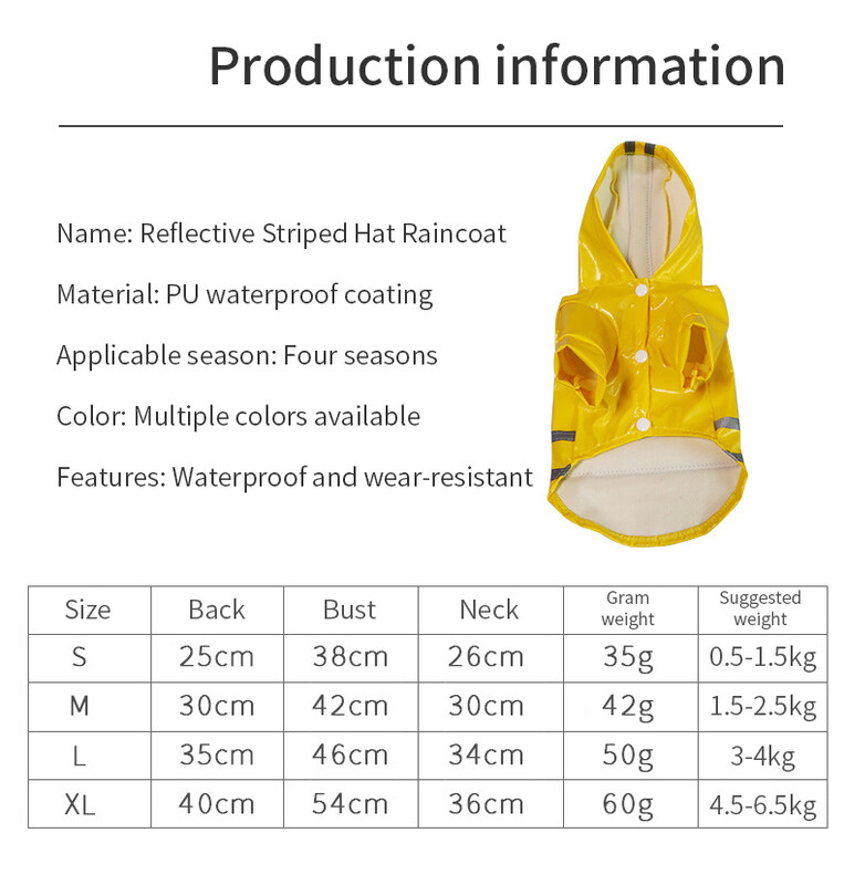 Kabanica za pse za kućne ljubimce Kabanice s kapuljačom Reflektirajuća traka Kišna kabanica za pse Vodootporne jakne Prozračna odjeća za vanjske prostore Kabanica za štence