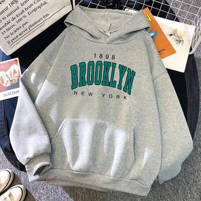 1898 Brooklyn New York Ženske majice s kapuljačom Modni flis Hoody Kreativnost Pulover Odjeća Ulična široka majica s kapuljačom Ženska