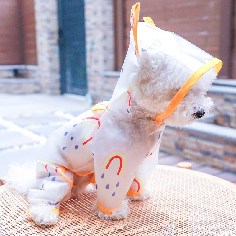 1kom odjeće za kućne ljubimce proljeće/ljeto žuta četveronožna dugina kabanica prikladna za male i srednje pse