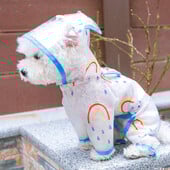 1 tk Lemmikloomarõivad Kevad/suvi sinine Nelja jalaga Rainbow vihmamantel, mis sobib väikestele ja keskmise suurusega koertele