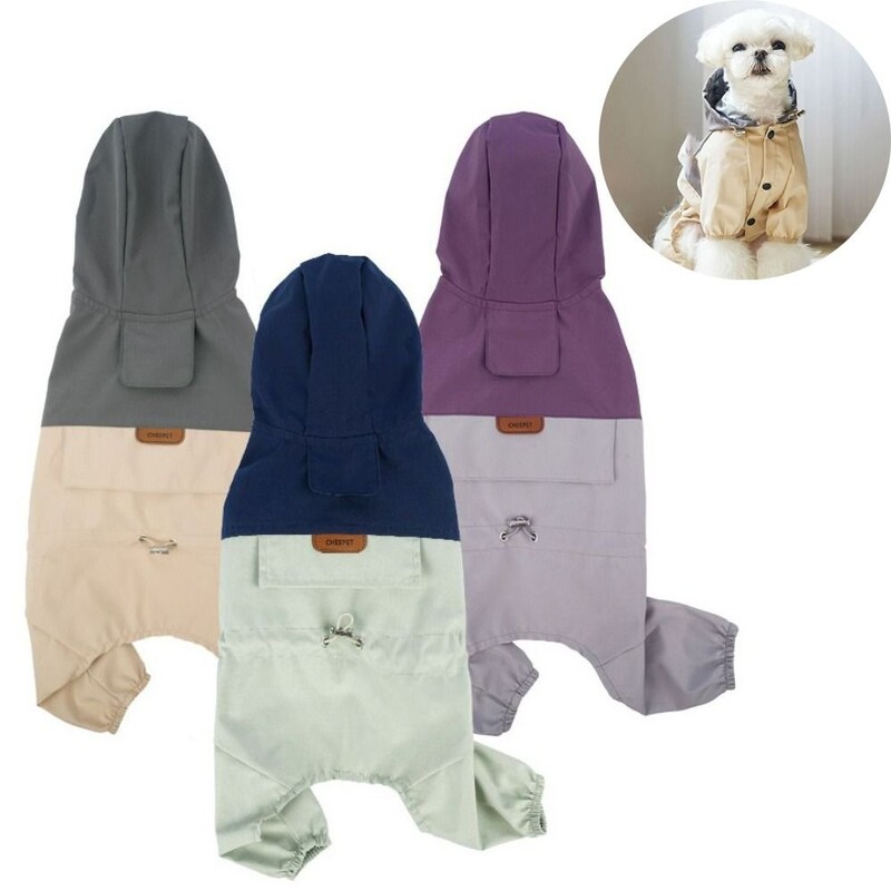 Vodootporni kaput za pse, vjetrobran, prozračne vodootporne kabanice za pse s priključkom za vuču, poliester, reflektirajući kaput za pse s kapuljačom