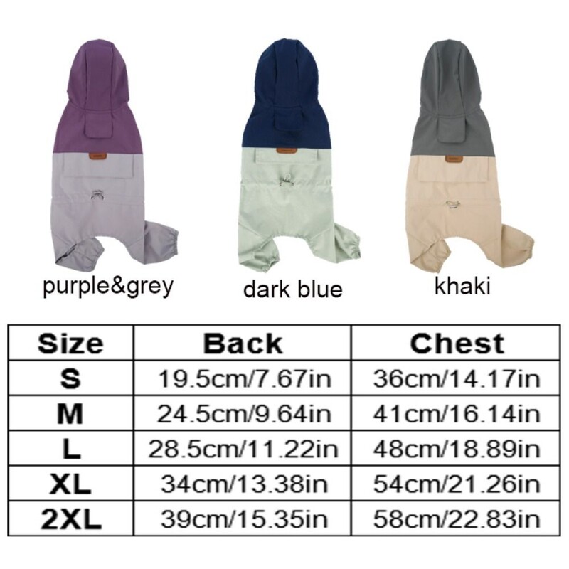 Vodootporni kaput za pse, vjetrobran, prozračne vodootporne kabanice za pse s priključkom za vuču, poliester, reflektirajući kaput za pse s kapuljačom