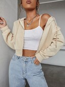 Naiste pusad ja kampsunid vabaaja kapuutsiga tüdrukute polüester, nööriga õhuke, tihe tõmblukuga kapuuts ja fliisist kampsun