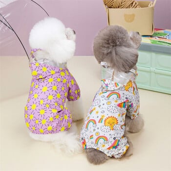 Pet Coat Pet Dog Raincoat The Dog Face Pet Clothes Комбинезон Водоустойчиво яке за кучета Кучета Водоустойчиви дрехи за кучета