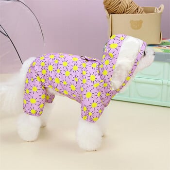 Pet Coat Pet Dog Raincoat The Dog Face Pet Clothes Комбинезон Водоустойчиво яке за кучета Кучета Водоустойчиви дрехи за кучета