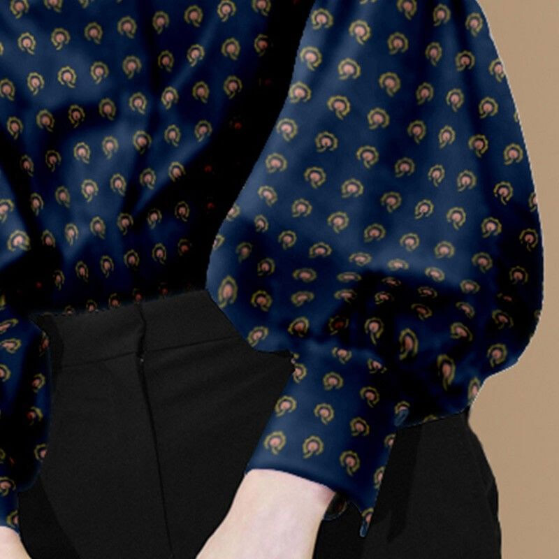 Kontori temperamendi moekujundusega pluus Naiste klassikaline pikkade varrukatega 2023. aasta sügise õhuke polokaelusega naiste top särk