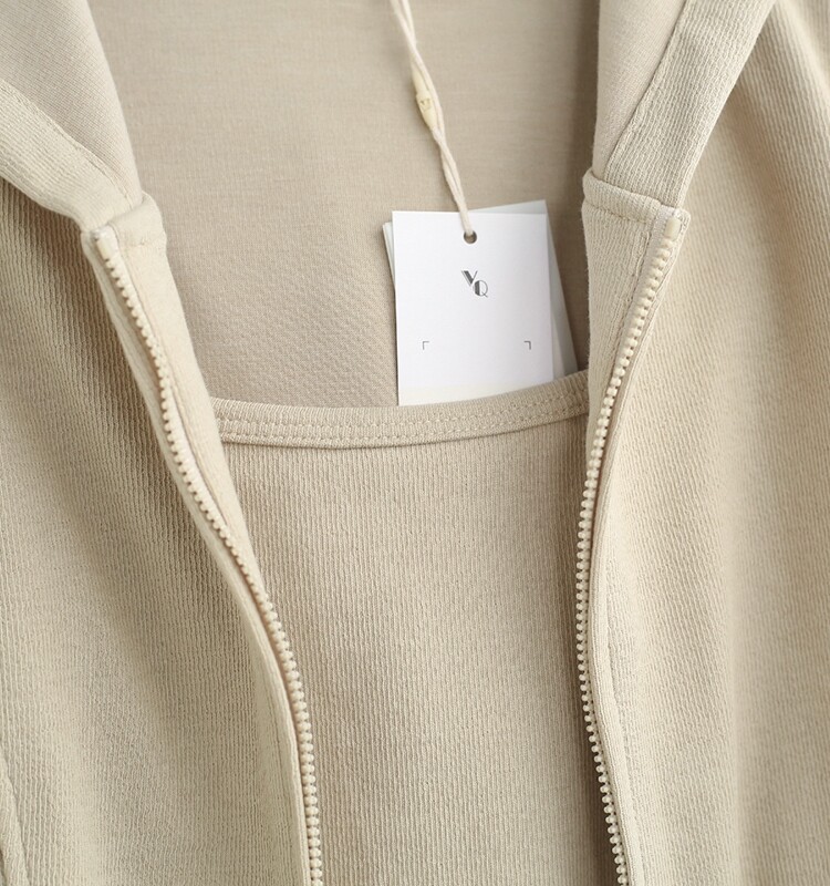 Američki retro kratki dvodijelni prsluk Ženska proljetna majica s kapuljačom s dvostrukim patentnim zatvaračem Modni potpuni kaput s kapuljačom