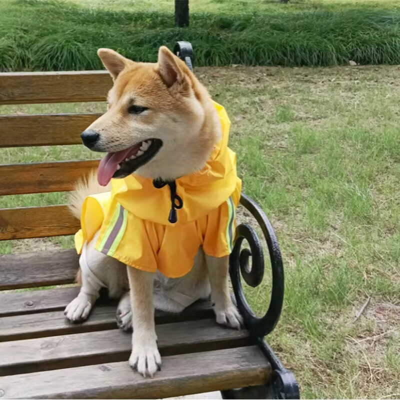 Pelenă de ploaie pentru câini, mică, medie, mare, confortabilă, reflectorizantă, pentru animale de companie, haine ploioase pentru câini, în aer liber, pelerina impermeabilă, haine de ploaie pentru animale de companie
