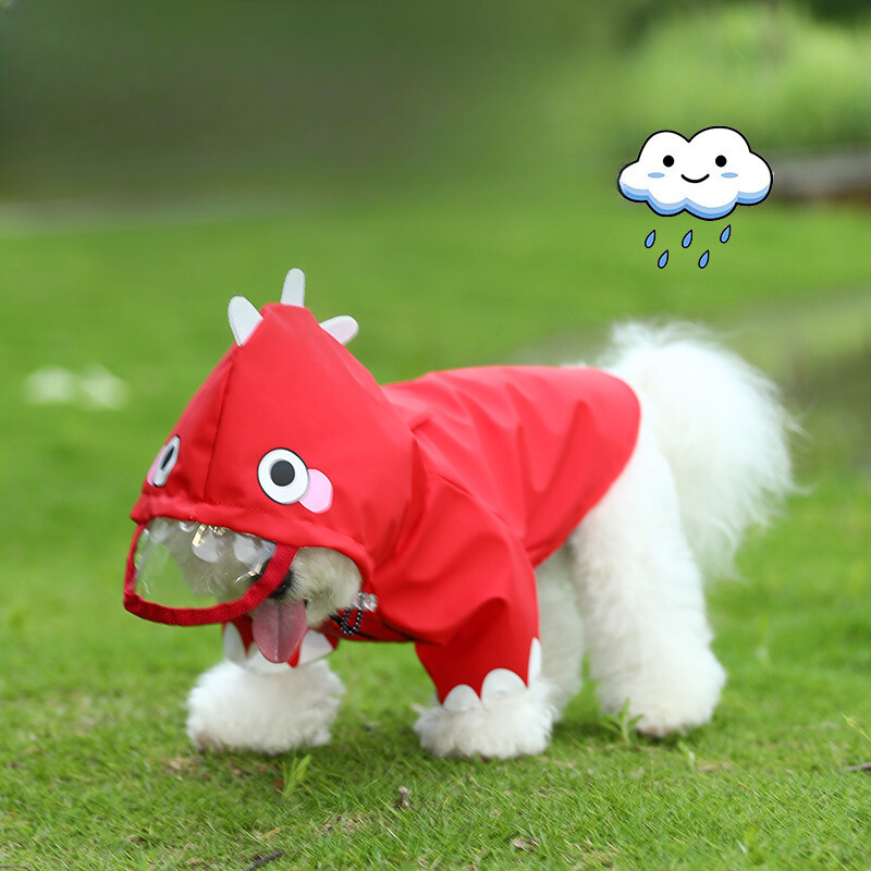 2024 Αδιάβροχο κατοικίδιο ζώο Bichon Corgi Χαριτωμένο αδιάβροχο αδιάβροχο δεινόσαυρος που μεταμορφώθηκε σε αδιάβροχο σκύλος αδιάβροχο νέο στυλ