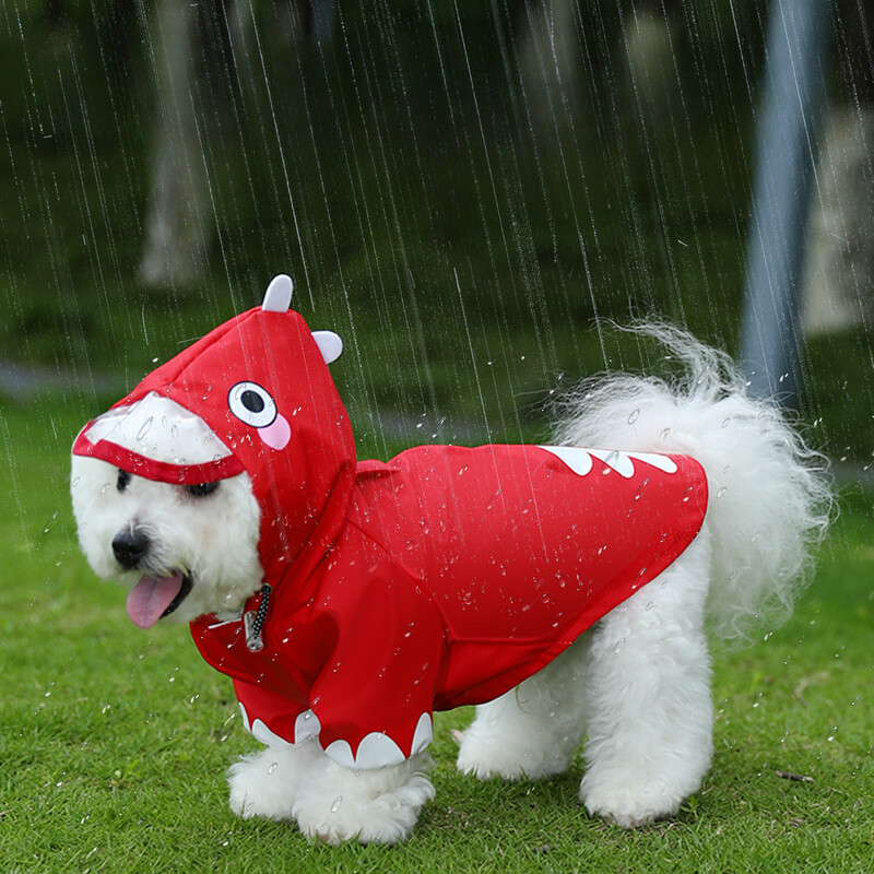 2024 Αδιάβροχο κατοικίδιο ζώο Bichon Corgi Χαριτωμένο αδιάβροχο αδιάβροχο δεινόσαυρος που μεταμορφώθηκε σε αδιάβροχο σκύλος αδιάβροχο νέο στυλ