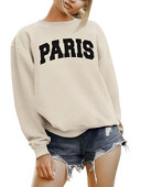 Ženska proljetna i jesenska široka majica sa zabavnim printom slova, padajućim rukavima na ramenima, pulover bez šešira Ležerne kratke majice