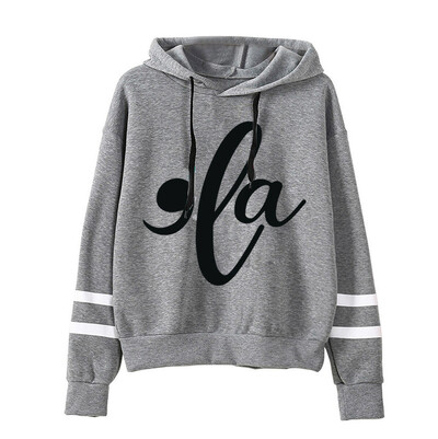 Ulične ženske dukserice Smiješne majice s kapuljačom s otisnutim zarezom i okruglim izrezom Opušteni pulover dugih rukava s uzicom Flis ženski s kapuljačom