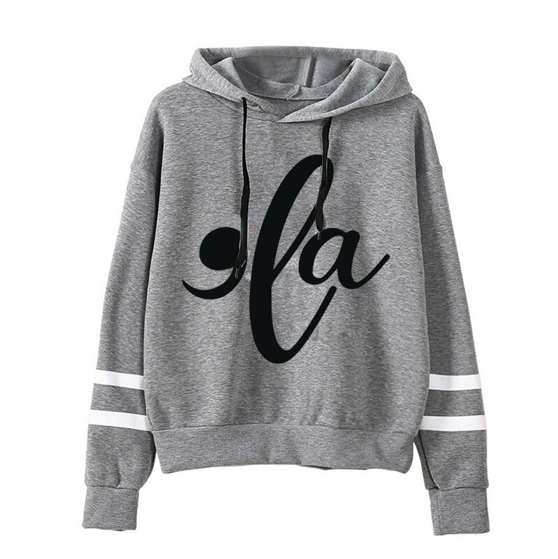 Ulične ženske dukserice Smiješne majice s kapuljačom s otisnutim zarezom i okruglim izrezom Opušteni pulover dugih rukava s uzicom Flis ženski s kapuljačom